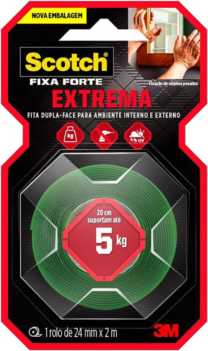 Fita Dupla-Face Fixa Forte Extrema 5kg - Scotch 3M