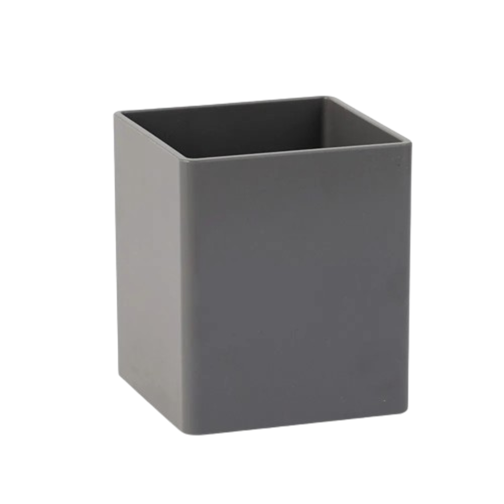 Porta Canetas  Quadrado Grande Cinza + Waleu