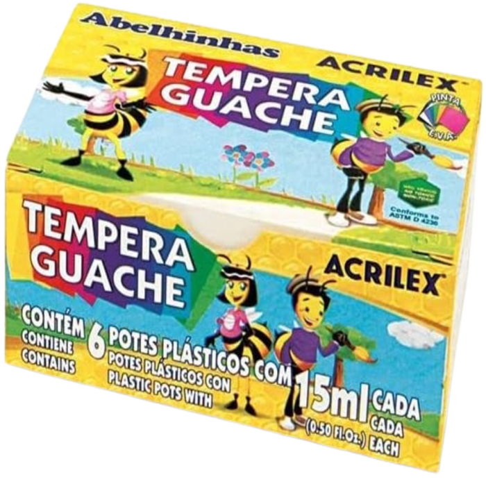 Caixa de Tinta Guache 15ml c/6 Cores - Acrilex