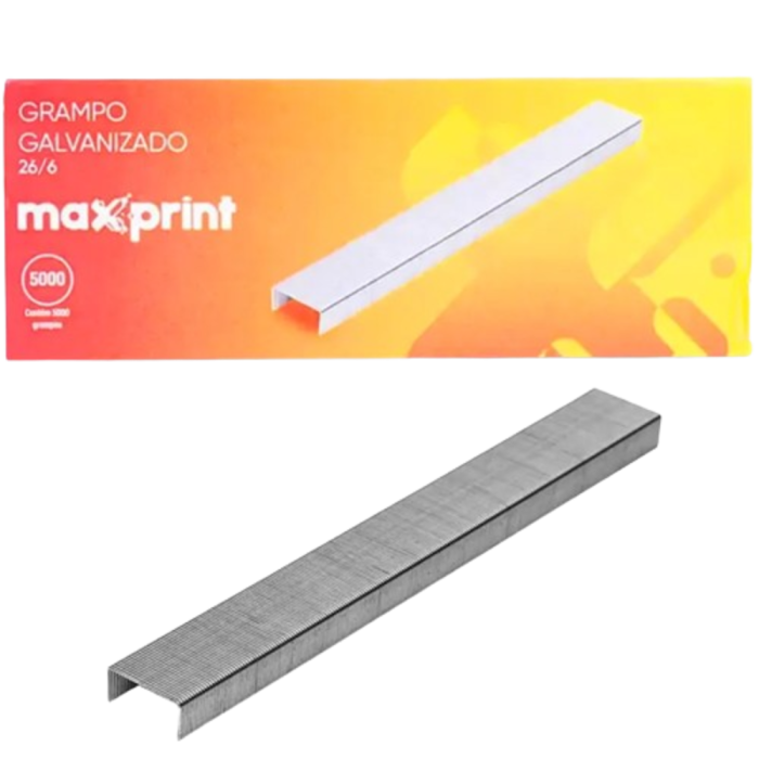 Grampo Galvanizado 26/6 C/5000 Grampos - Maxprint