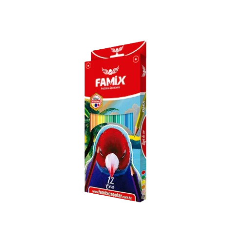 Lápis De Cor Jumbo 12 Cores C/ Apontador - Famix