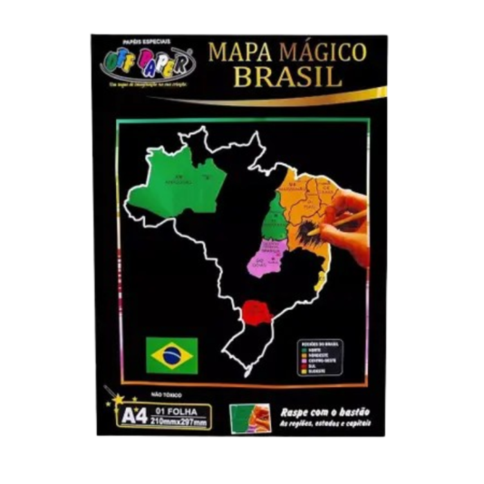 Mapa Do Brasil Magico A4 C/Bastão - OffPaper
