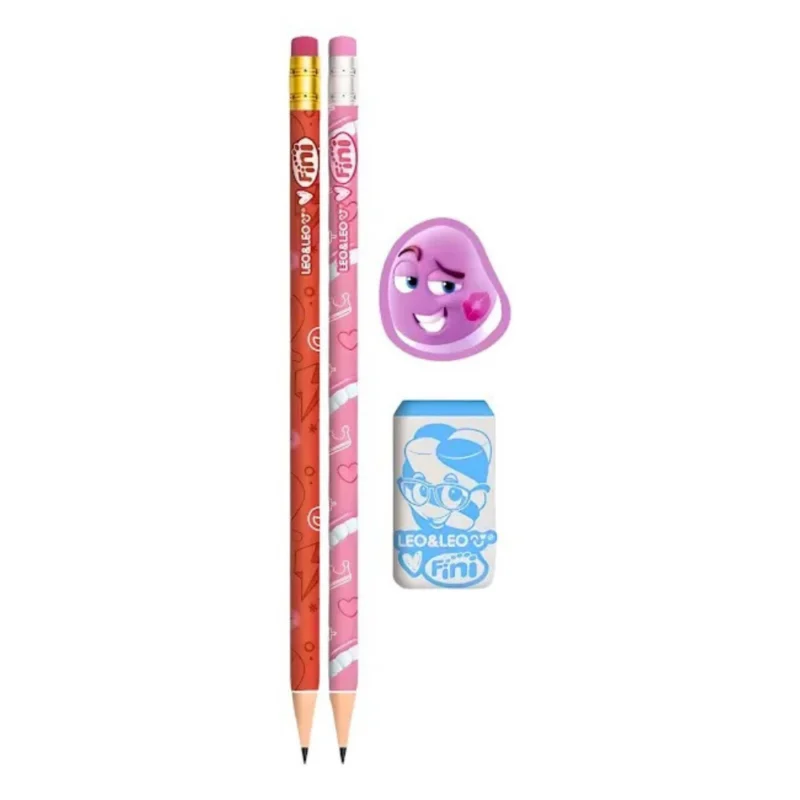 Kit 2 Lápis + Borracha + Apontador Fini - Leonora
