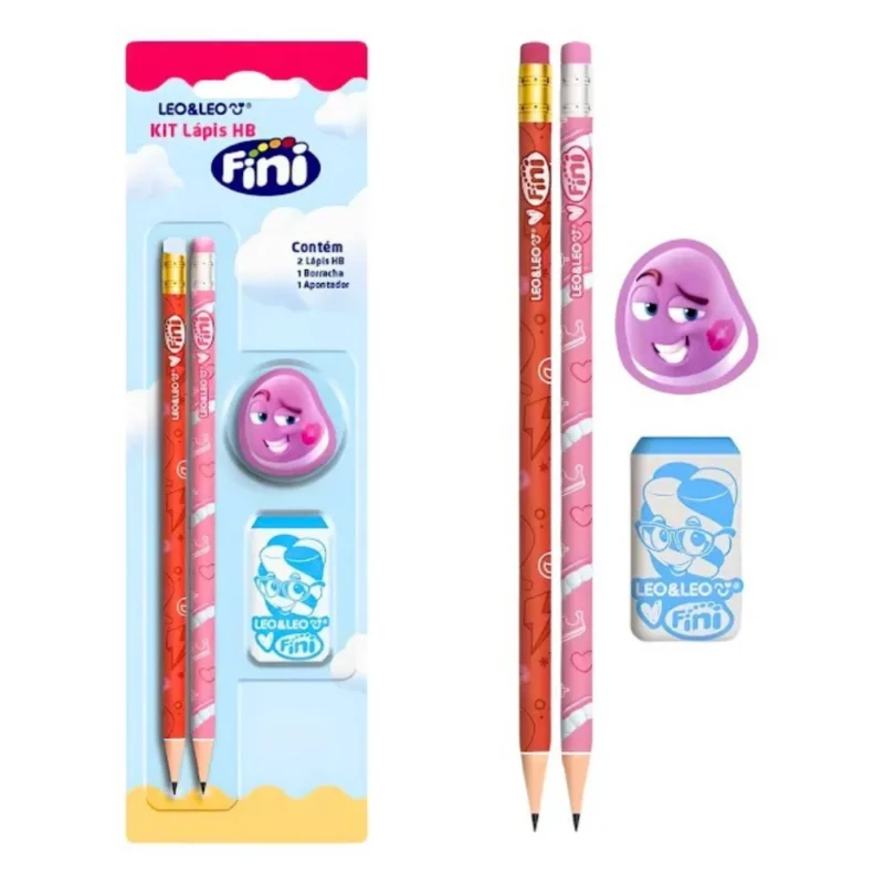 Kit 2 Lápis + Borracha + Apontador Fini - Leonora