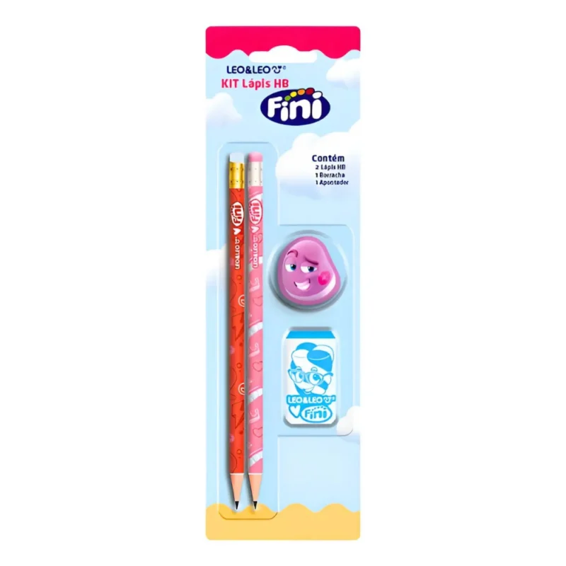 Kit 2 Lápis + Borracha + Apontador Fini - Leonora