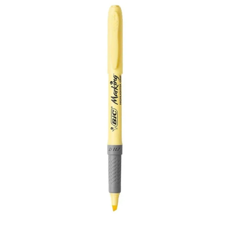 Marca Texto Marking Highlighter Grip Amarelo Pastel - Bic