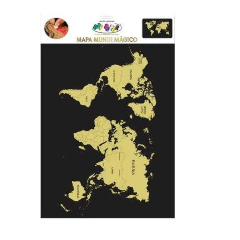 MAPA ESCOLAR MUNDI MAGICO 60X40 C/ PALHETA - OFF PAPER