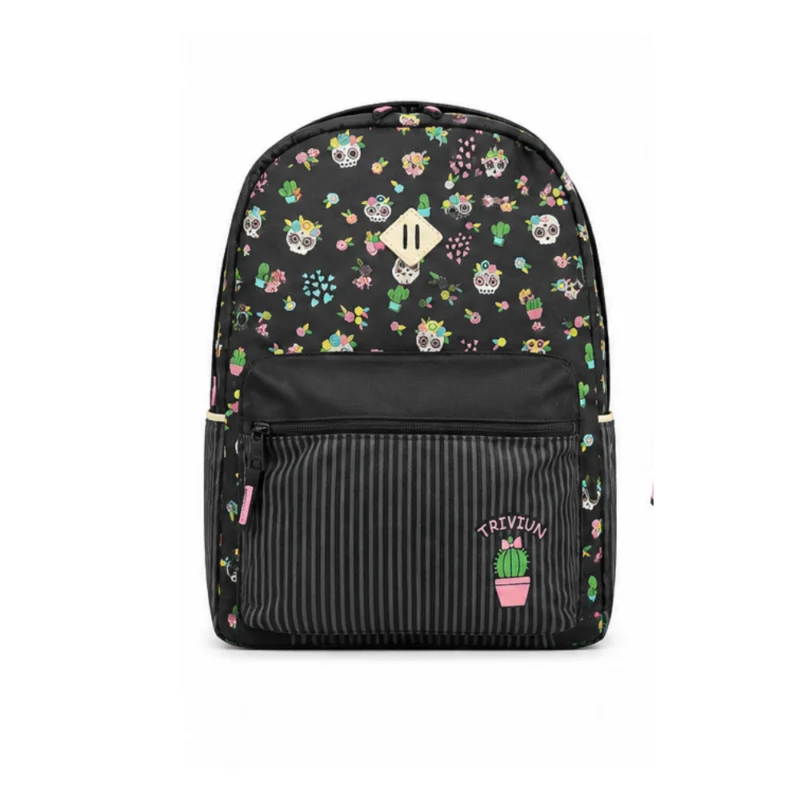 Mochila 13100 Note 14.1 Preta Caveiras e Cactos - Triviun