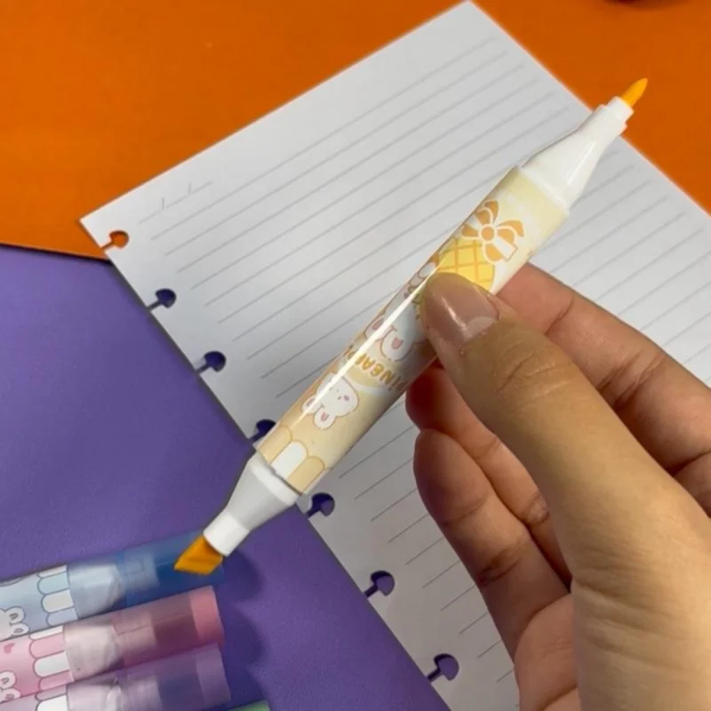 Conjunto Marca Texto 6 Cores Fofo com Aroma e Ponta Dupla