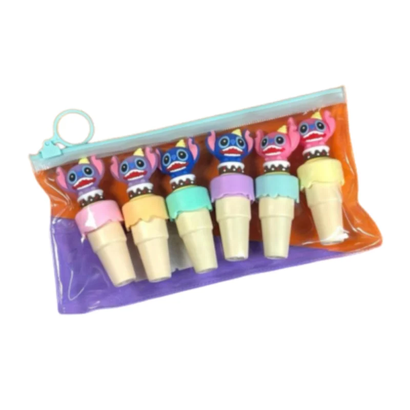 Kit de Marca Texto com 6 Unidades Stitch