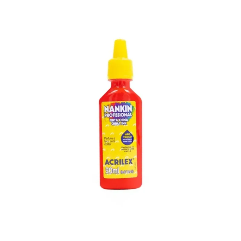 Tinta Nankin 20ml Vermelho Fogo * Acrilex
