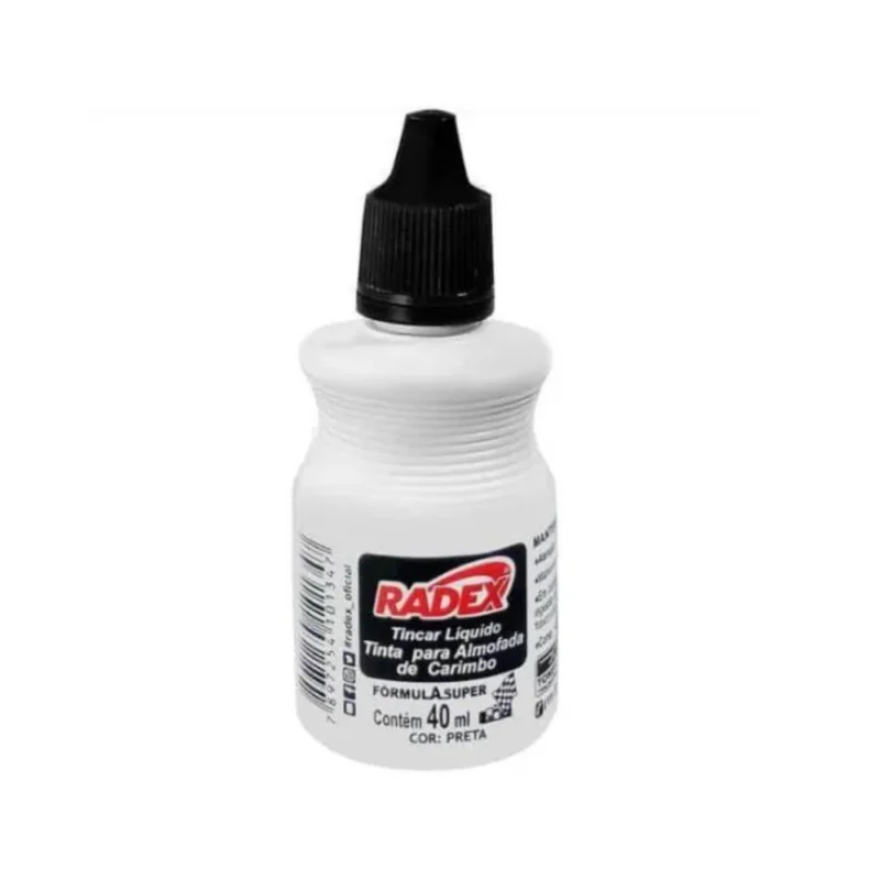 Tinta p/ Carimbo 40ml Preta - Radex