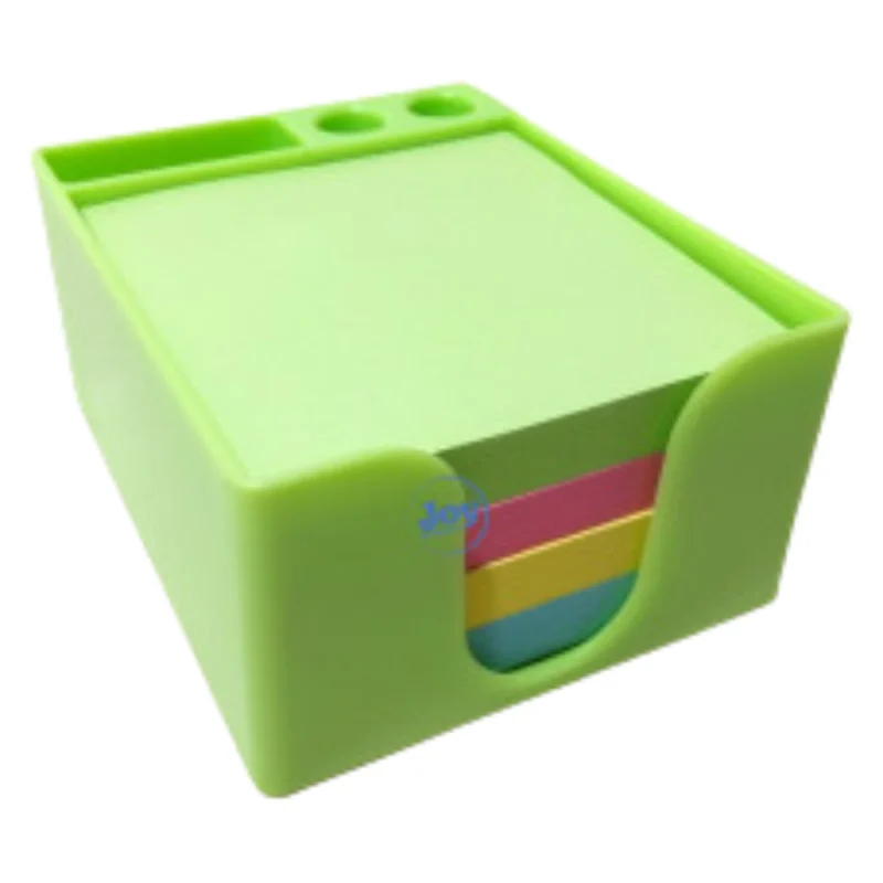 BLOCO DE RECADO AUTOADESIVO 400 FOLHAS + PORTA PAPEL + PORTA CANETA E PORTA CLIPS VERDE CLARO * VMP