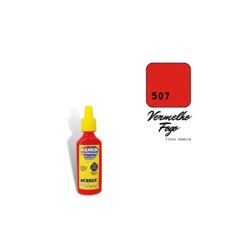 Tinta Nankin 20ml Vermelho Fogo * Acrilex