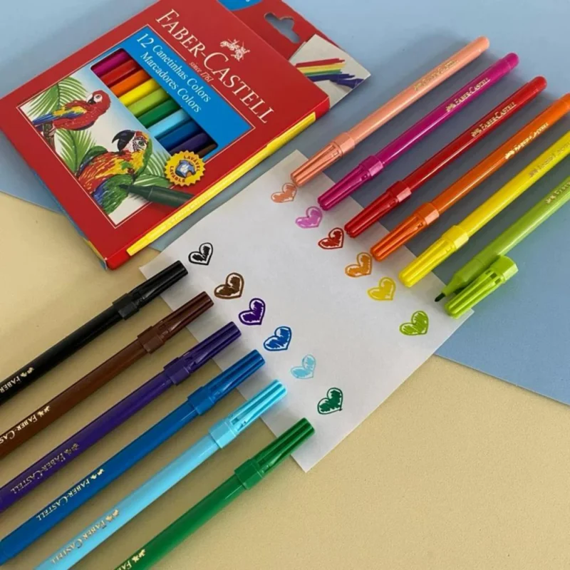 Caneta Hidrografica 12 Cores - Faber-Castell