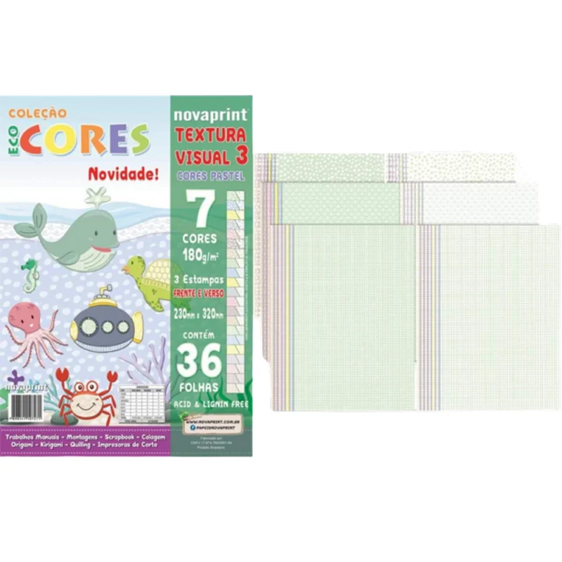Bloco para Educação Artística Textura 3 Visual 180g c/36 Folhas – Novaprint