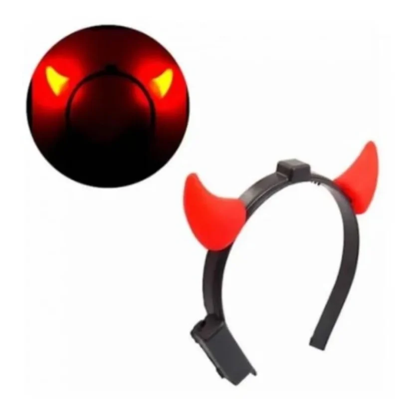 Tiara Com Chifre Vermelho C/ luz