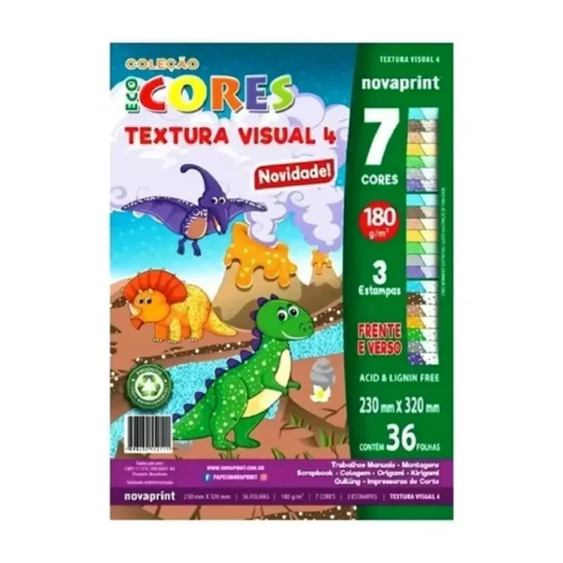 Bloco Textura Visual 4 Eco Cores 7 Cores 180g c/36 Folhas -  Novaprint