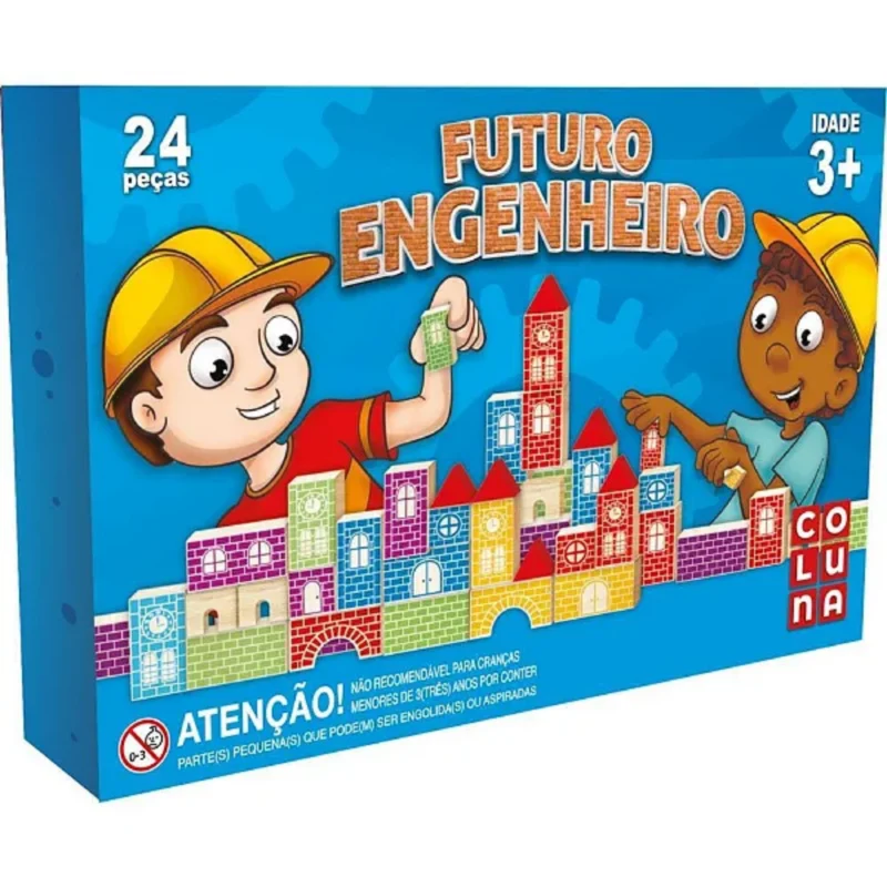 Brinquedo Para Montar Futuro Engenheiro 24Pcs Madeira - COLUNA