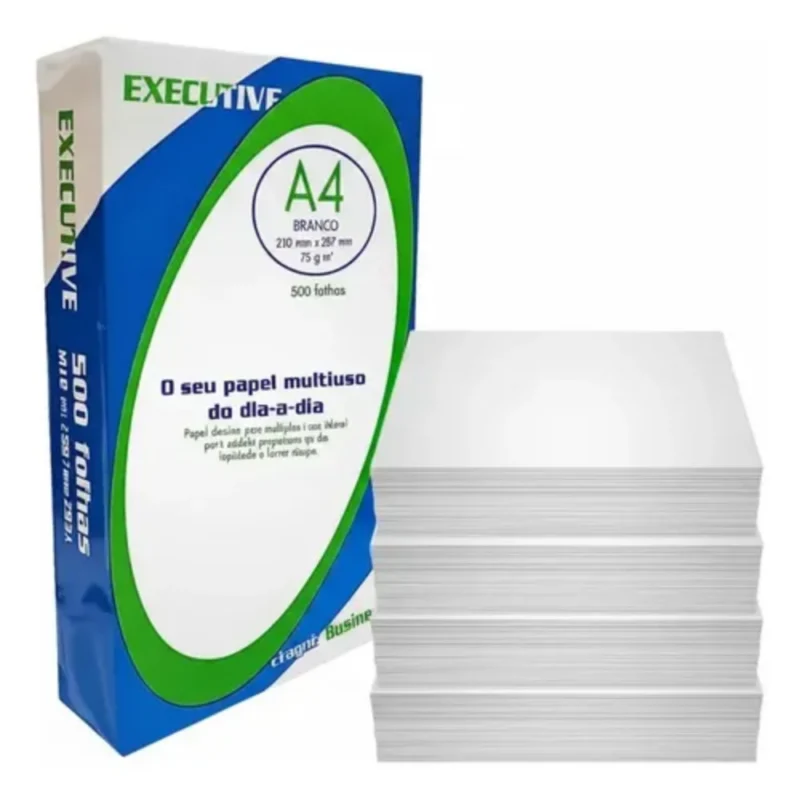 Pacote de Papel Sulfite Branco A4 75grs 210mmx297mm c/500 Folhas - Executive Paper